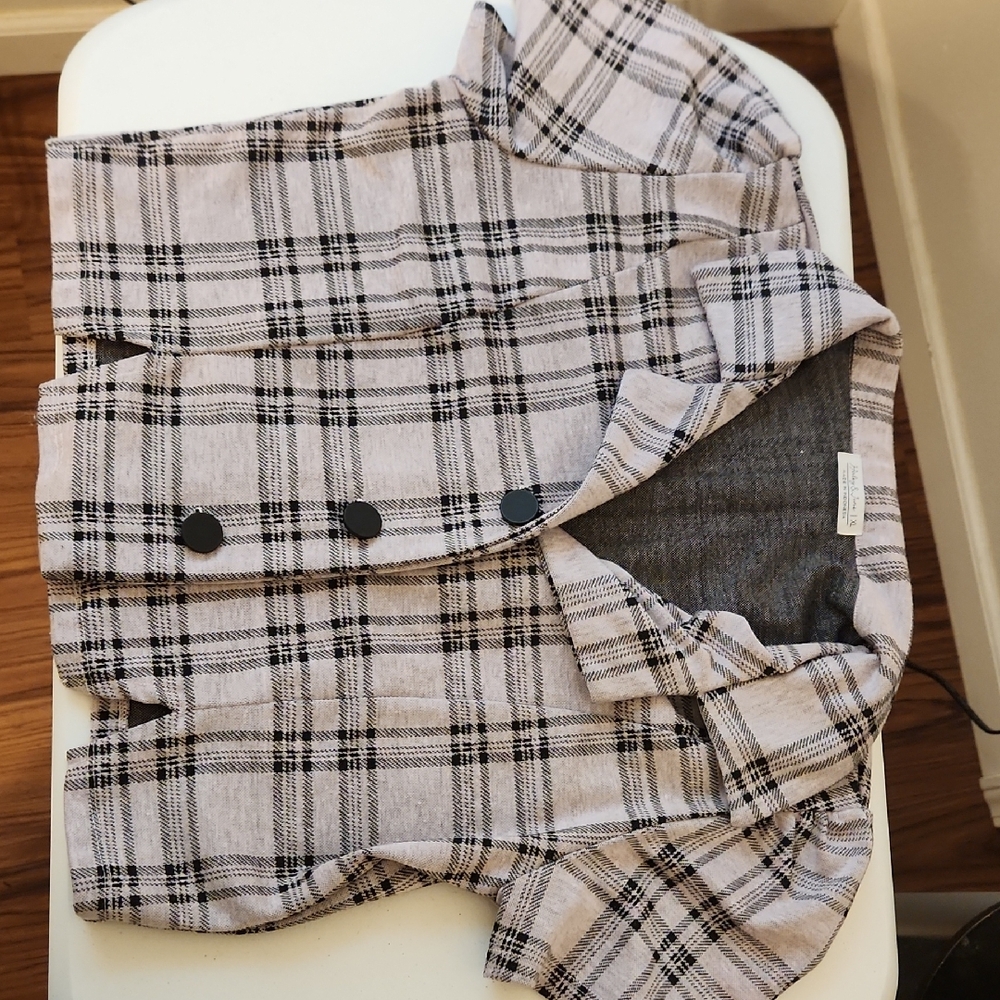 Junior Button Blouse Purple and Gray